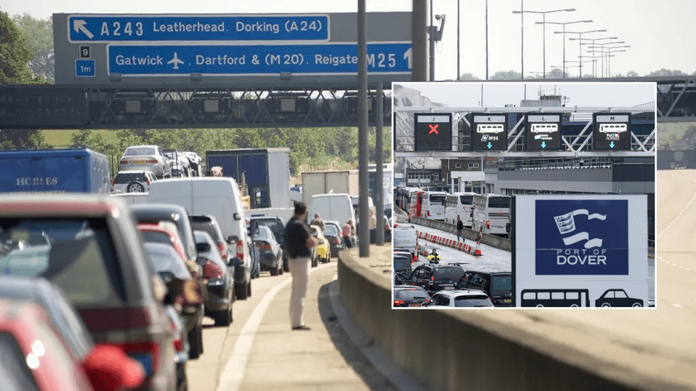 M25 and traffic near Dover