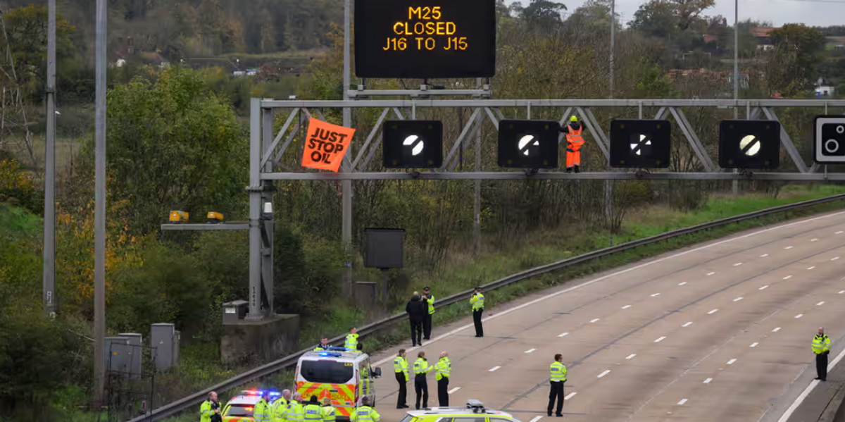 NextImg:Five Just Stop Oil protesters jailed after blocking M25 and causing CHAOS for four days