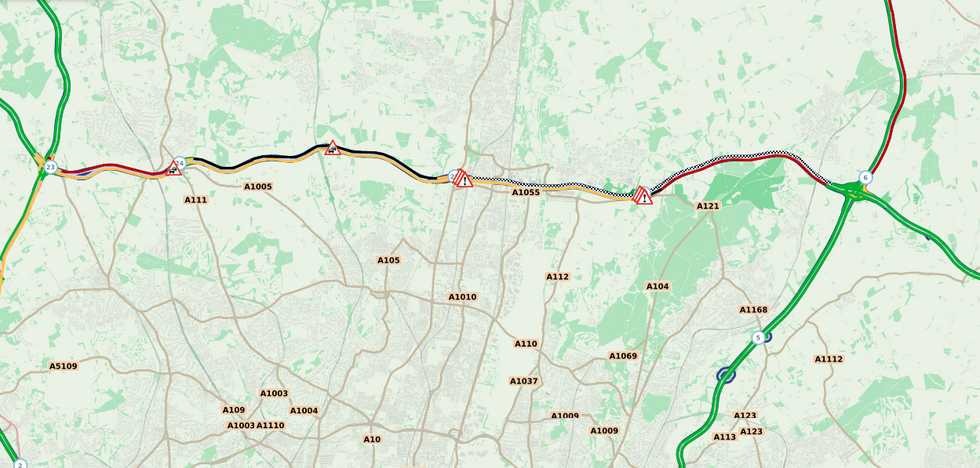 M25 closure delays