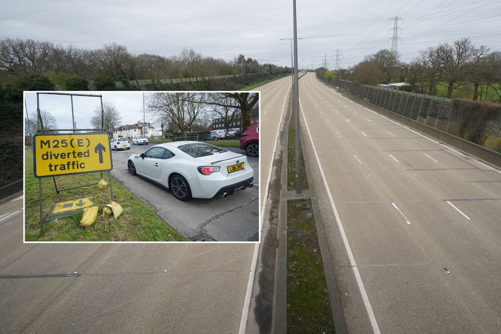 M25 diversion route and the M25 closure