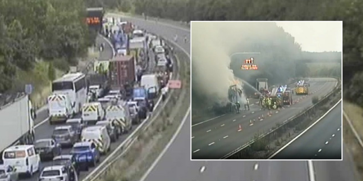 NextImg:M4 chaos: Drivers warned of long delays and congestion as vehicle fire brings motorway to a halt