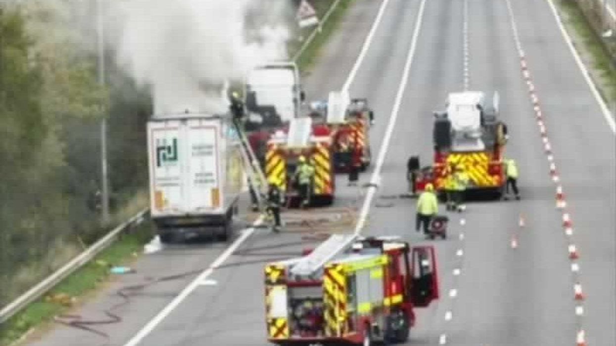 M5 lorry fire