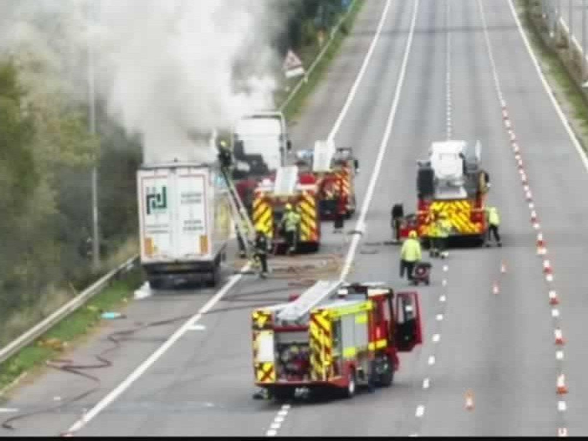 M5 lorry fire