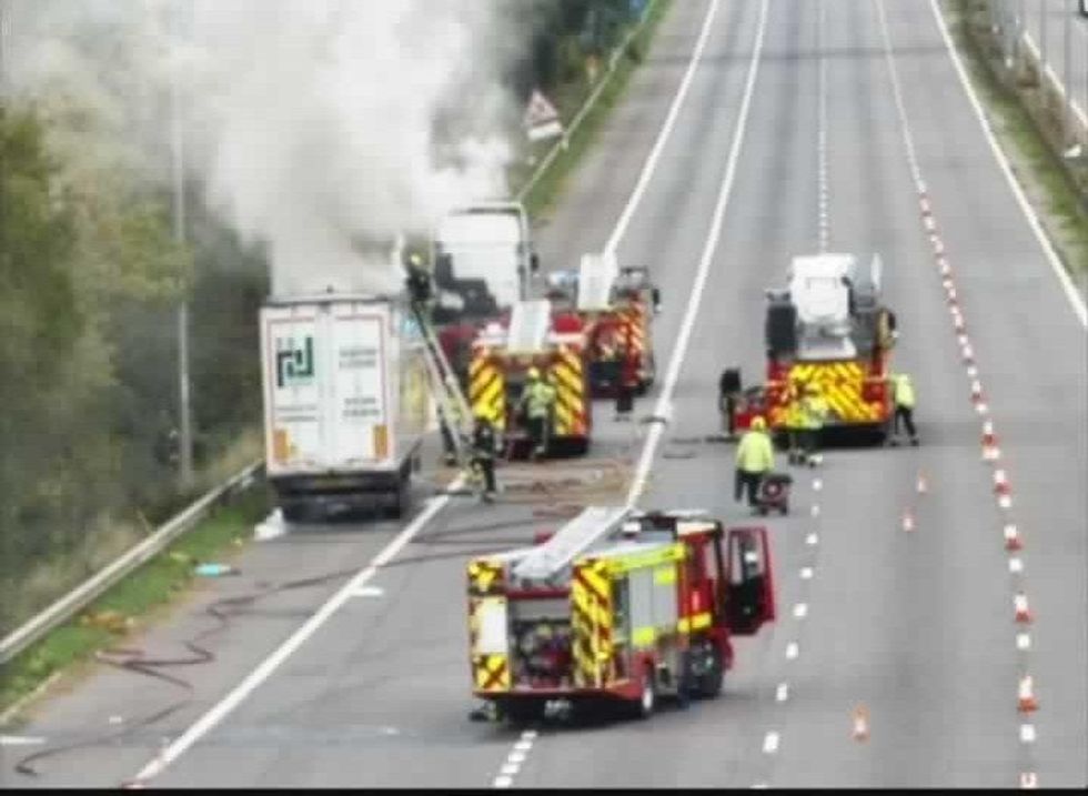 M5 lorry fire