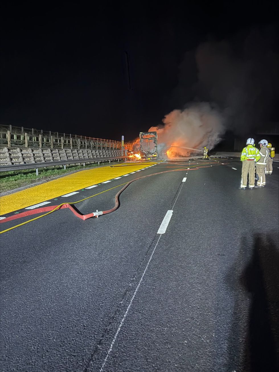 M6 lorry fire