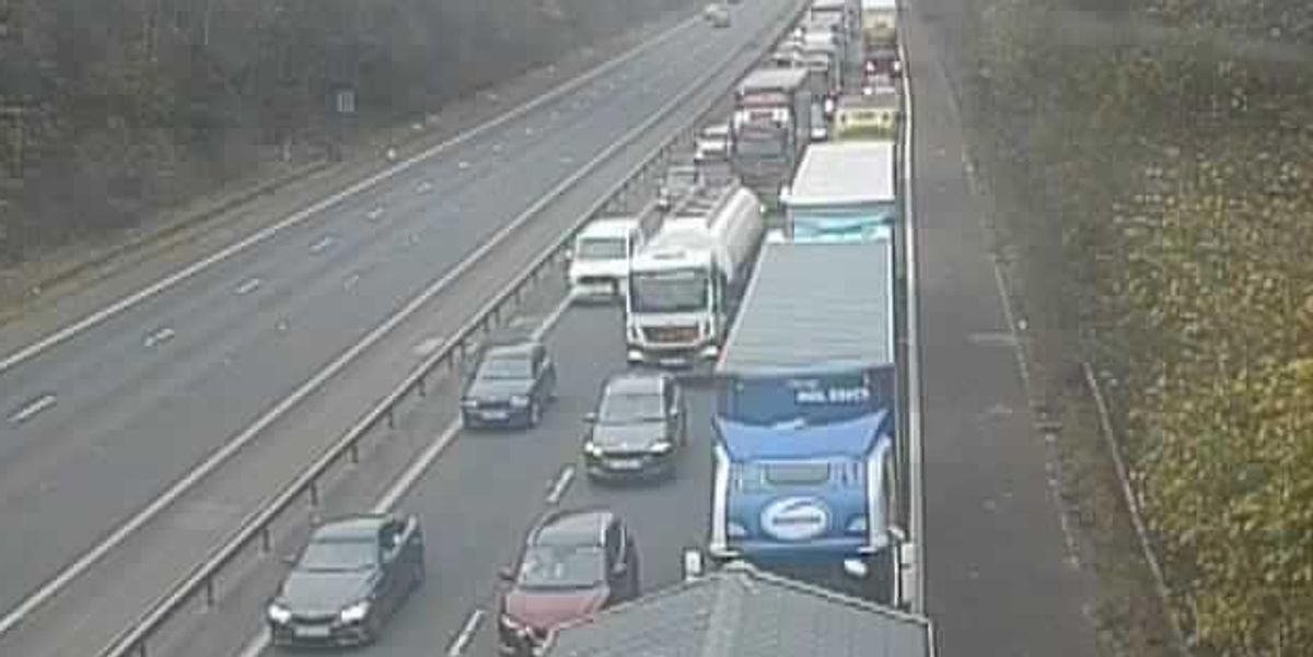 NextImg:M6 closed: Drivers face traffic chaos with roads shut all day after horror 10-vehicle crash and 'significant fuel spill'