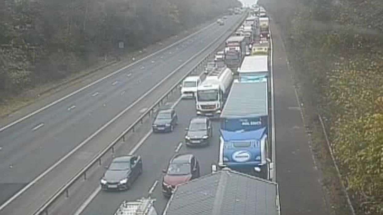 M6 traffic following a serious collision yesterday