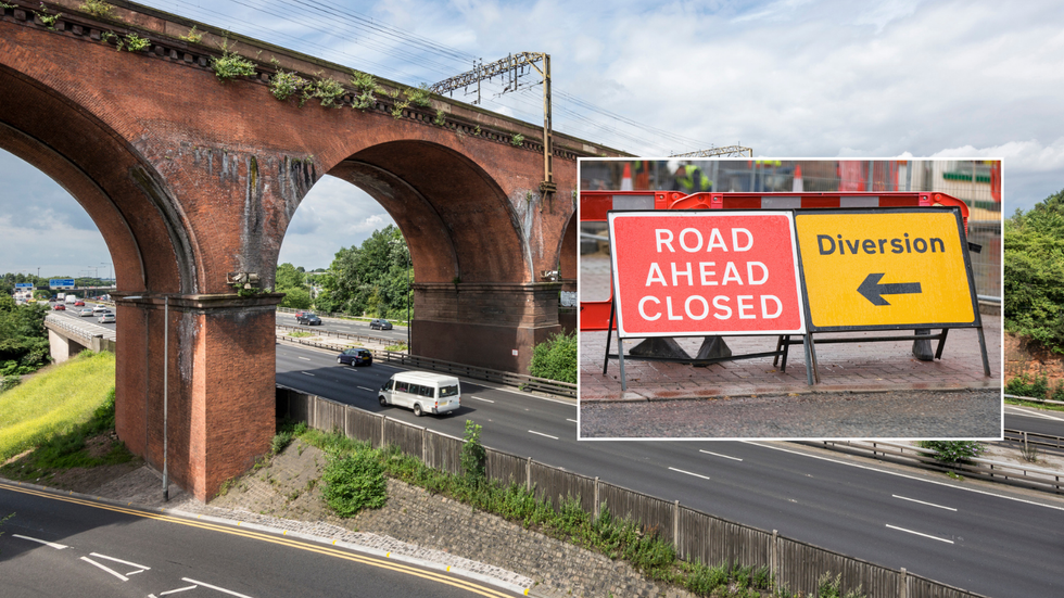 M60 and road closures sign