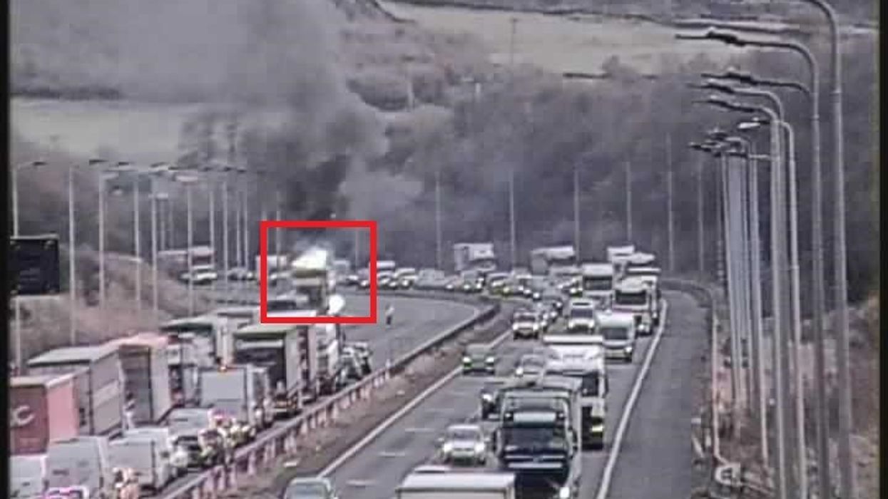 M62 LORRY FIRE