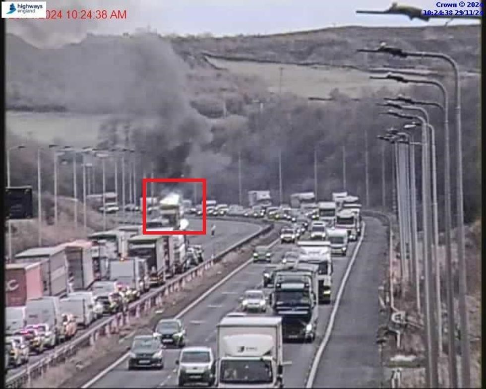 M62 LORRY FIRE