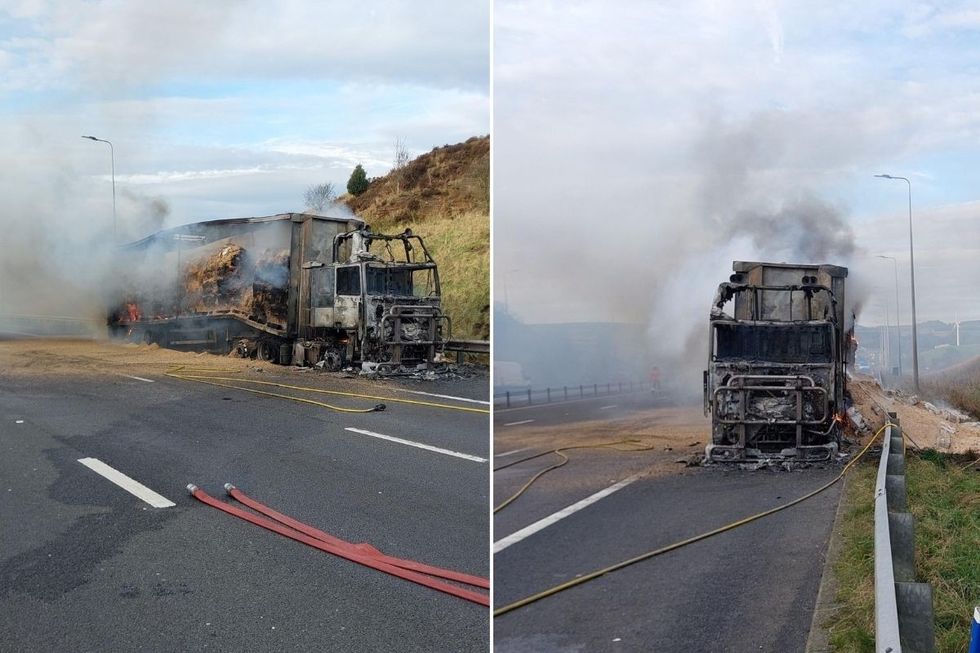 M62 LORRY FIRE