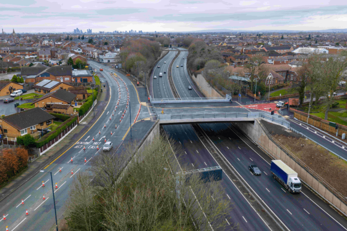 M67 bridge road view