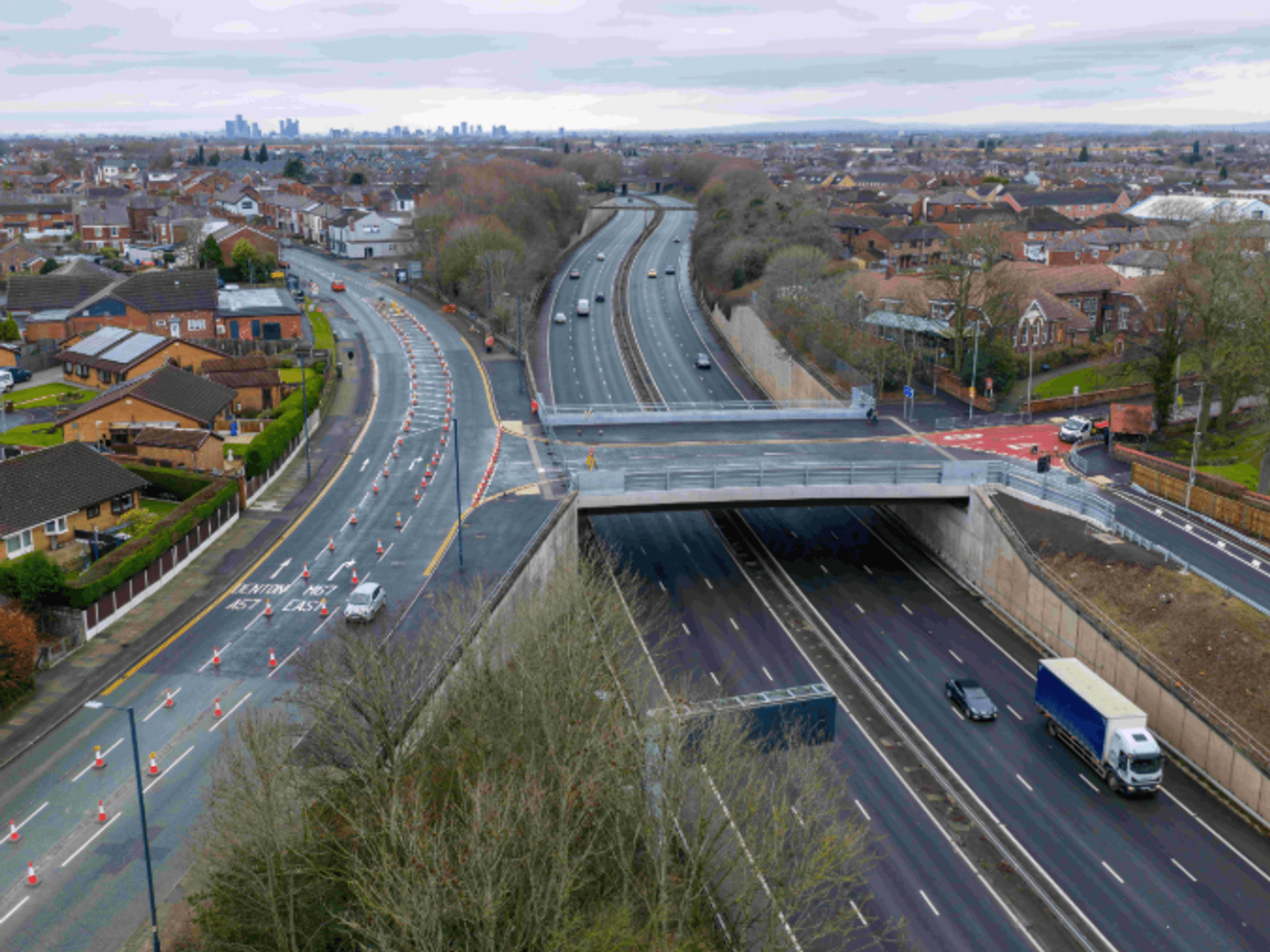 M67 bridge road view