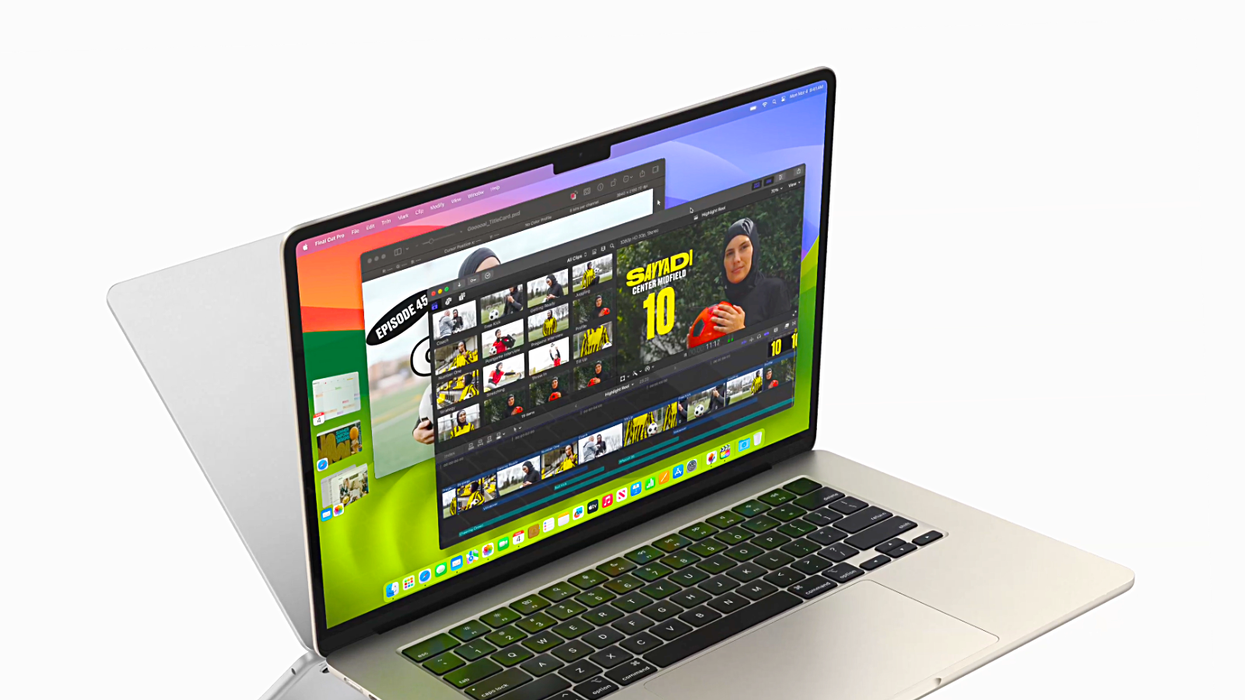 macbook air in starlight on a white background