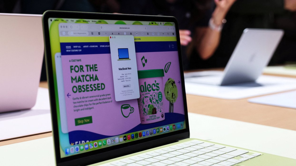 macbook neo pictured at apple store