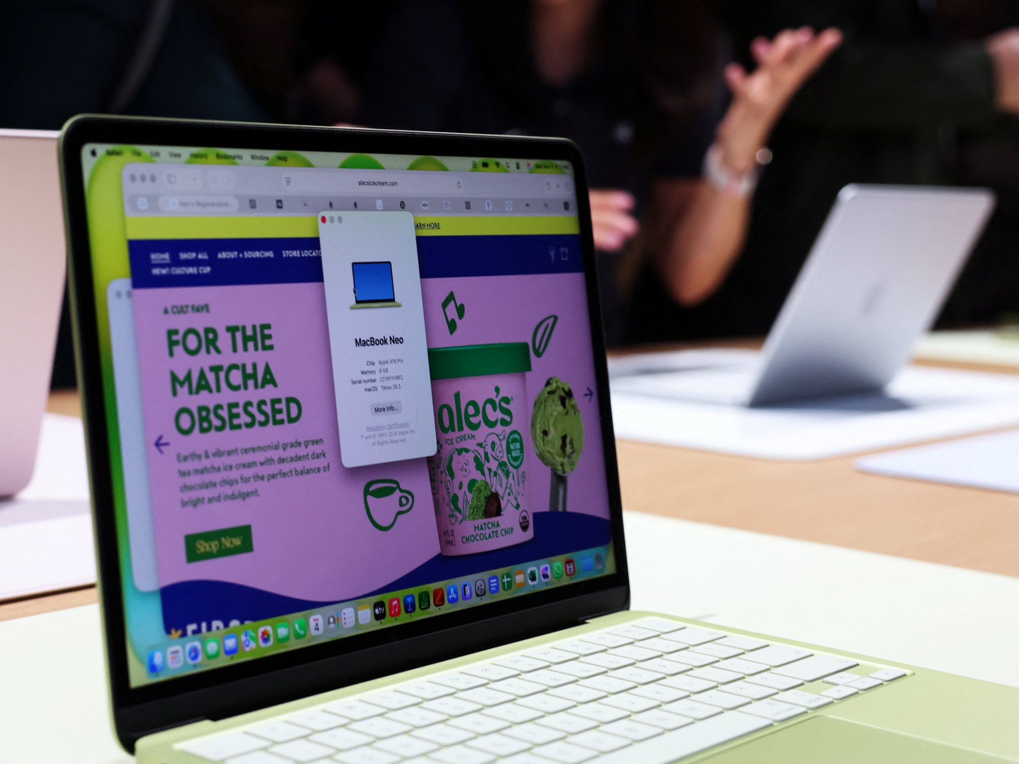 macbook neo pictured at apple store