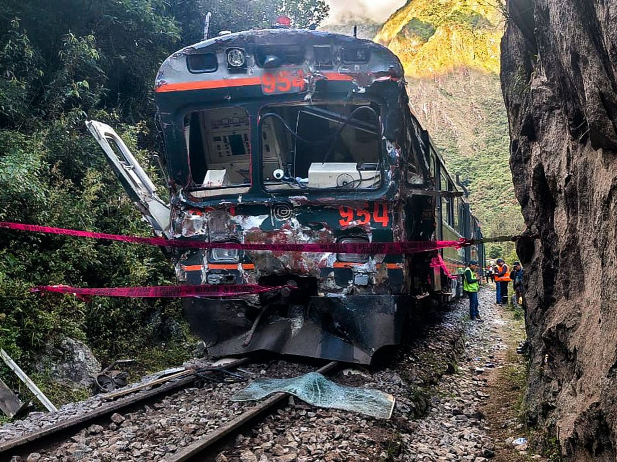 Machu Picchu train after crash