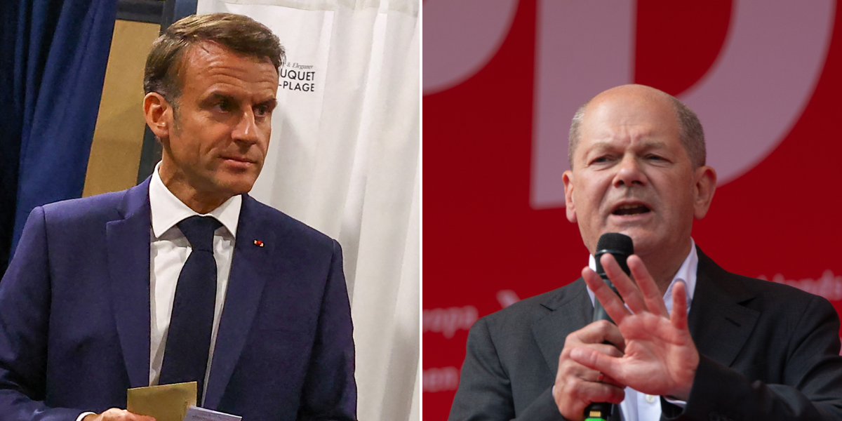 NextImg:Macron and Scholz hit by mega blows as exit polls point to DISASTER for pro-EU parties in European elections