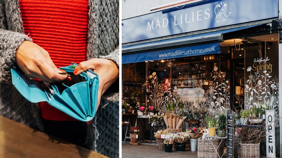 Mad Lilies florist and person using cash