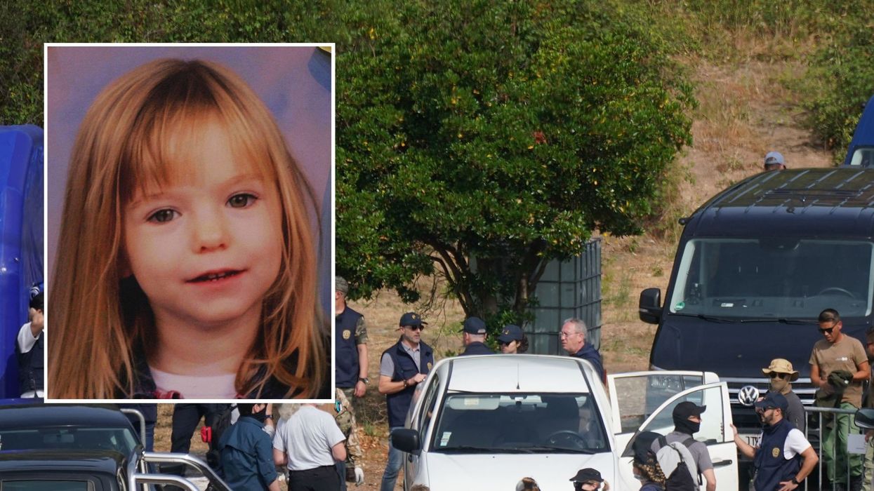 Madeleine McCann cut out with officers in Portugal