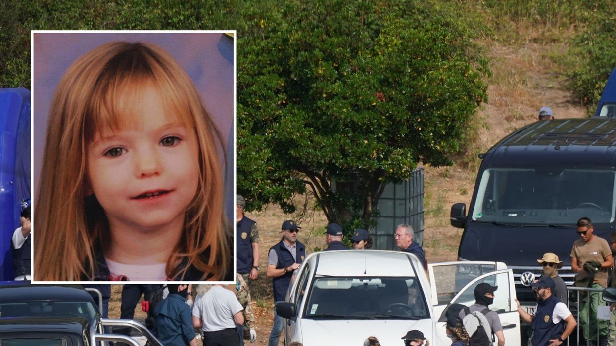Madeleine McCann cut out with officers in Portugal