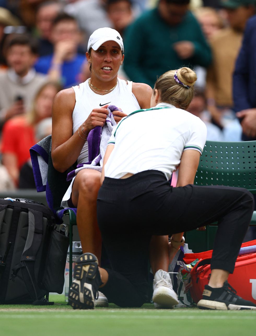 Madison Keys suffered an injury in the third set