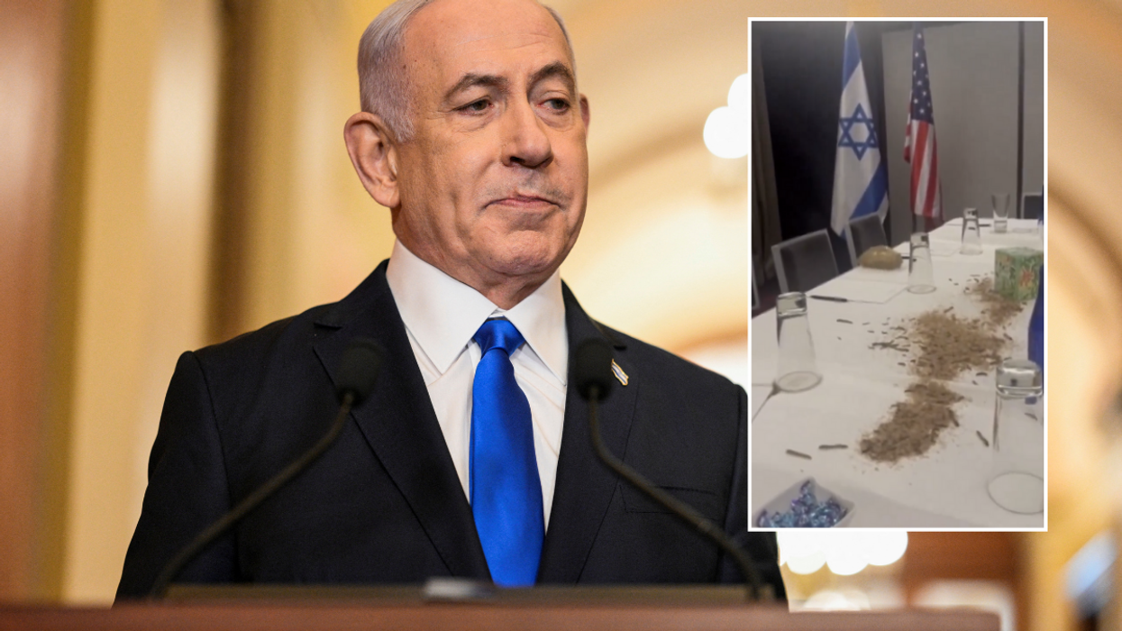 Maggots were dumped on the tables at the Washington hotel where the Israeli delegates were staying