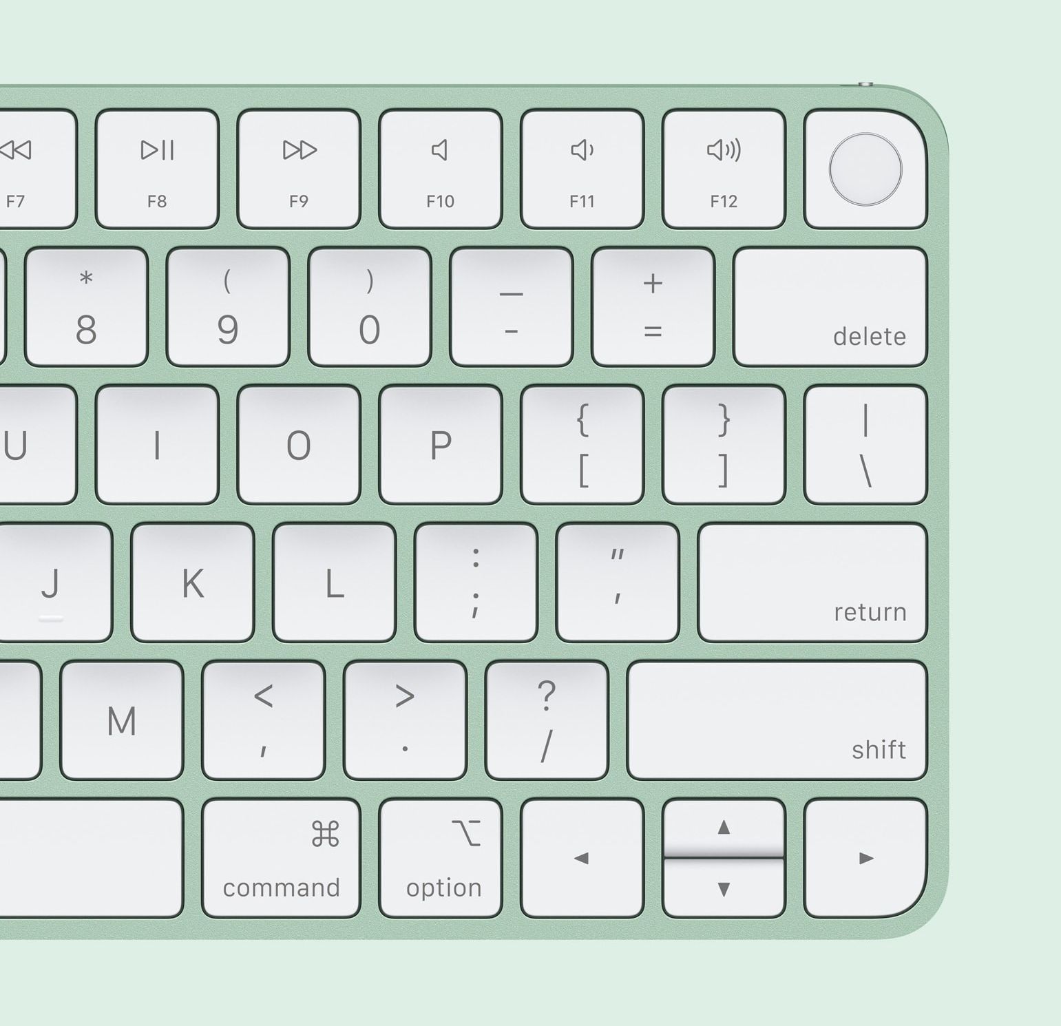 magic keyboard with a touch id fingerprint sensor shown in green