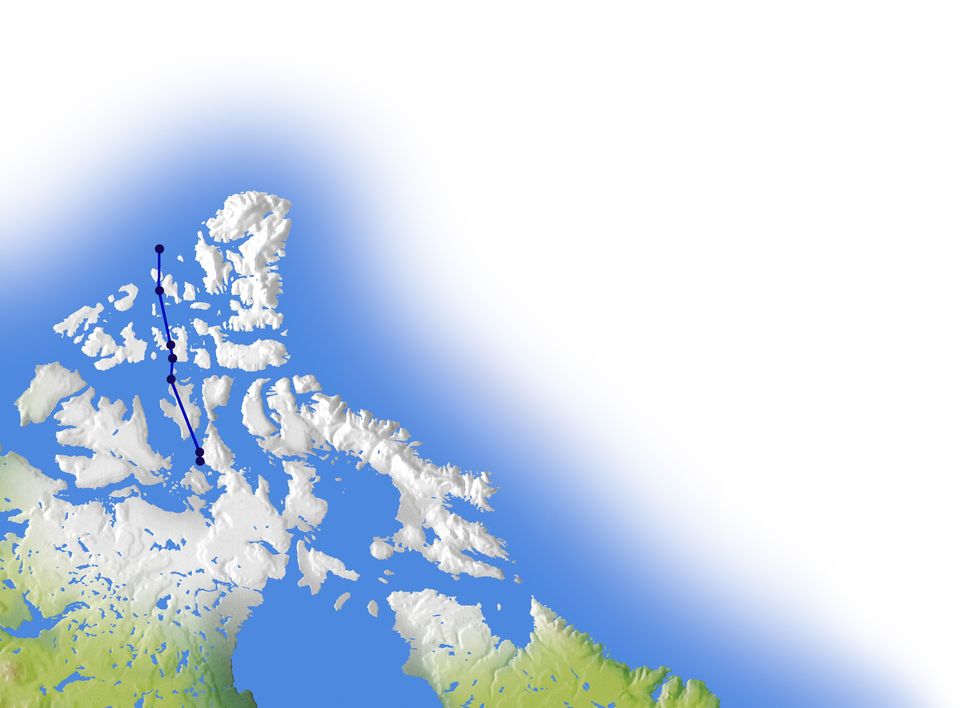 Magnetic North pole shift between 1831-2000
