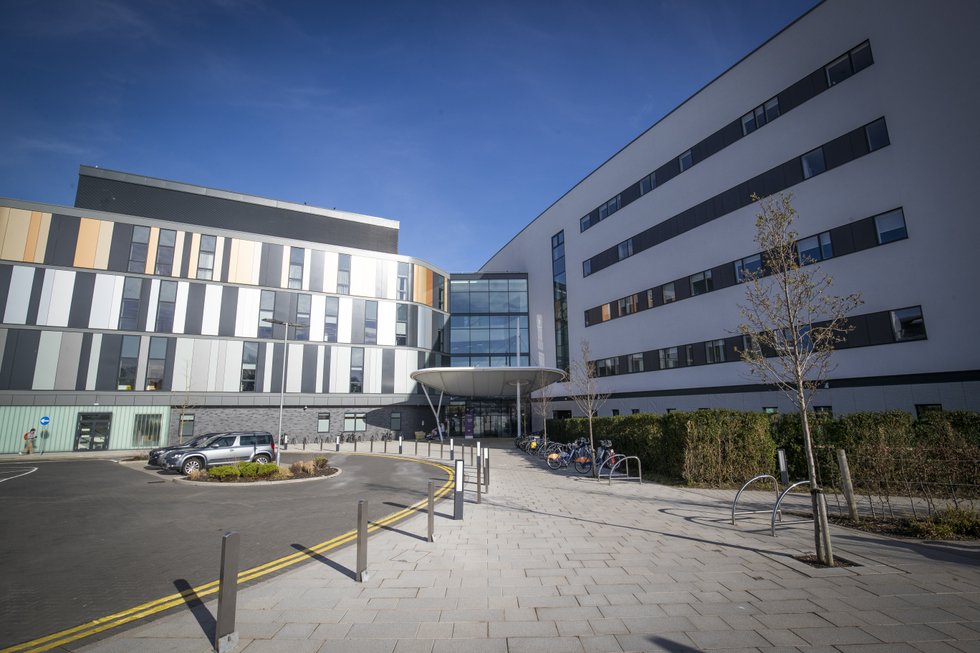 Main entrance to the new Royal Hospital for Children and Young People Edinburgh.