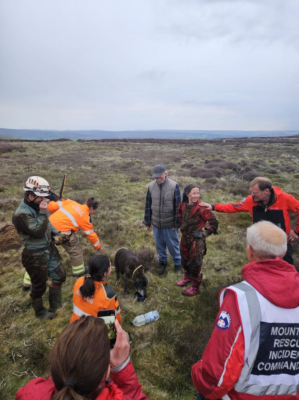 Maisy was treated to a bowl of water upon rescue