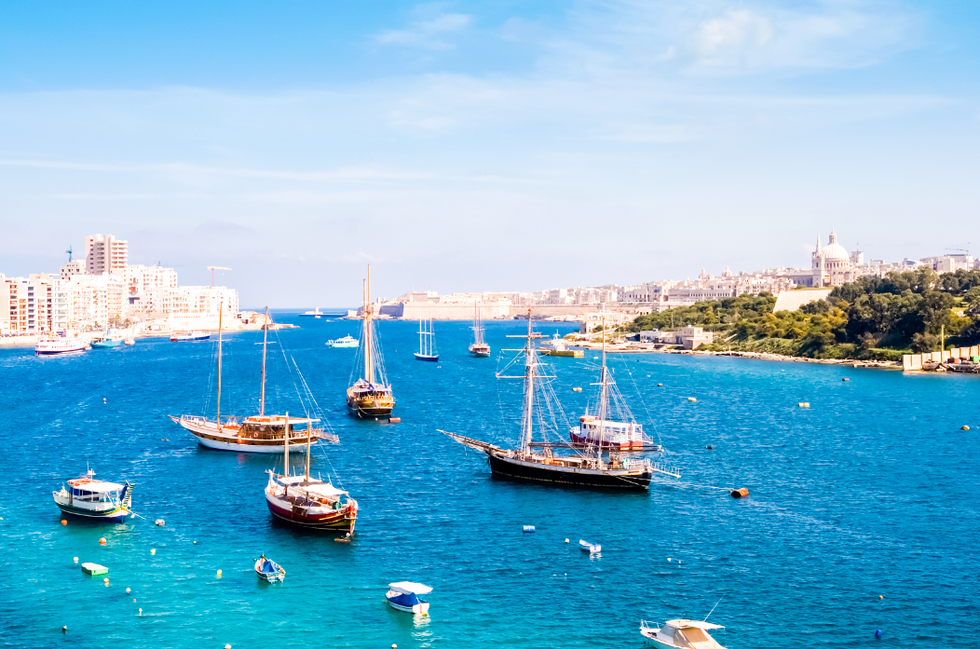 Malta boats on water