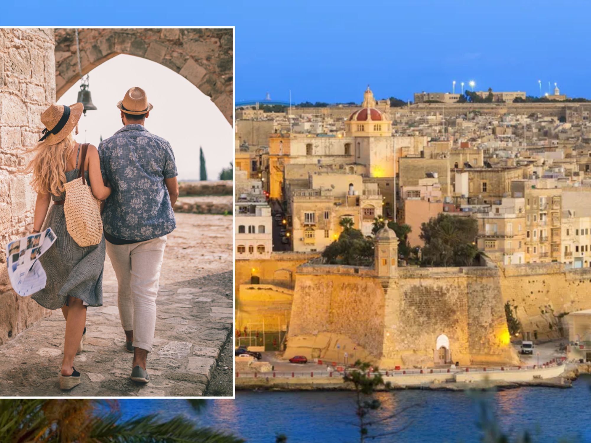 Malta Valletta / Couple walking in Italy