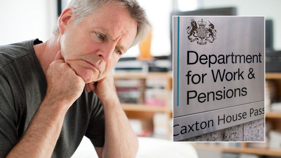 Man and DWP sign