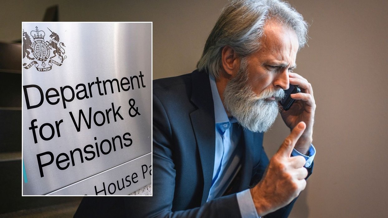 Man angry over phone and DWP sign
