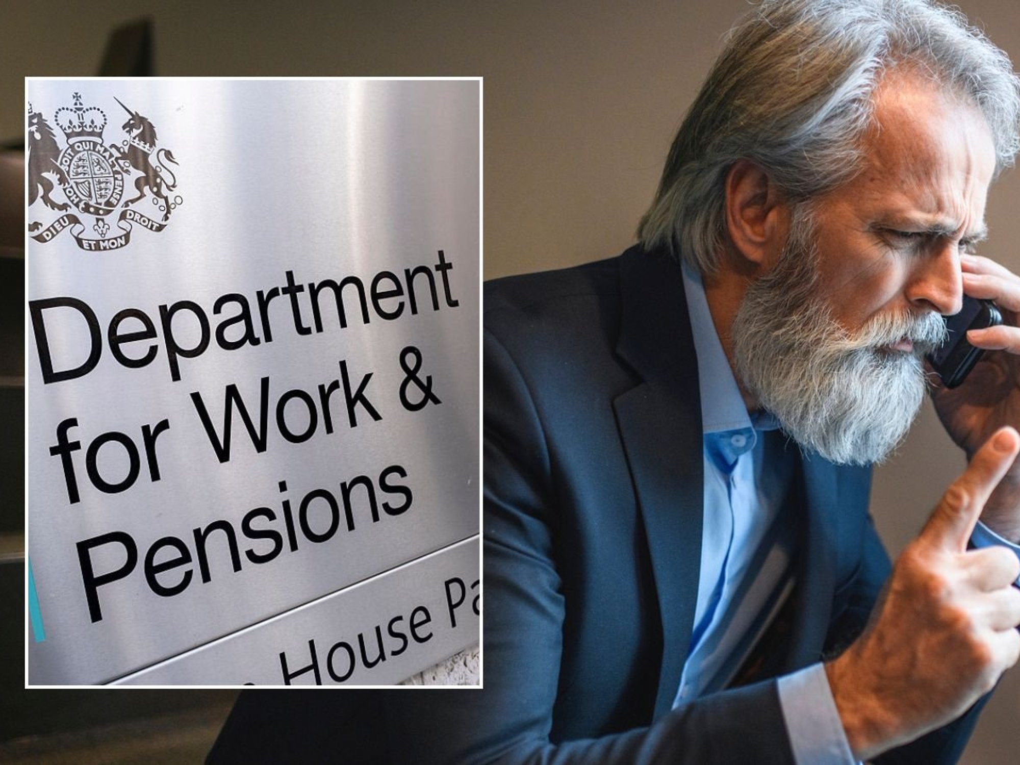 Man angry over phone and DWP sign