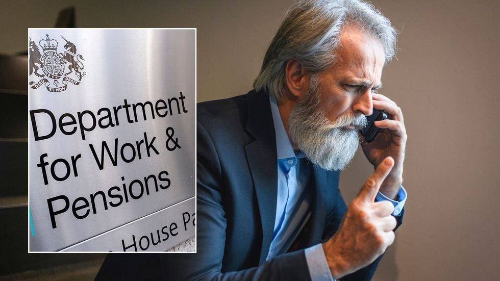 Man angry over phone and DWP sign