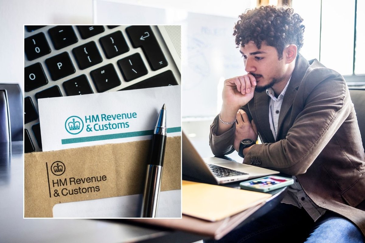 Man at laptop and HMRC letter