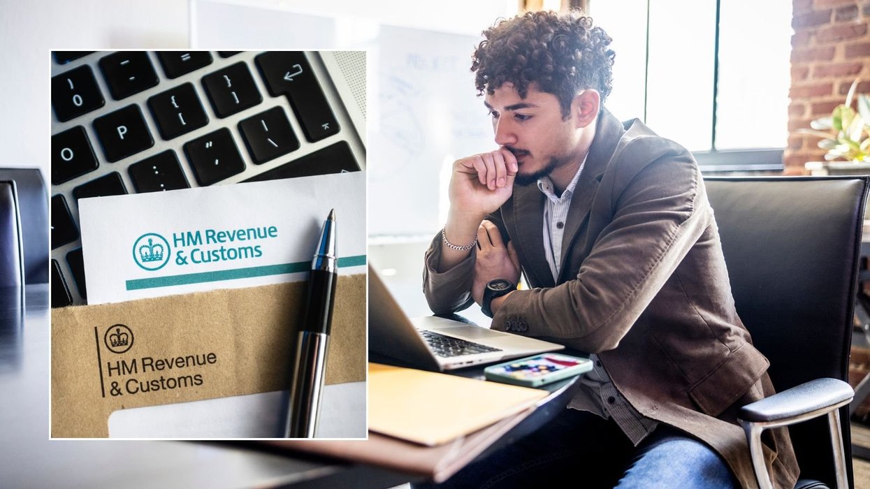 Man at laptop and HMRC letter