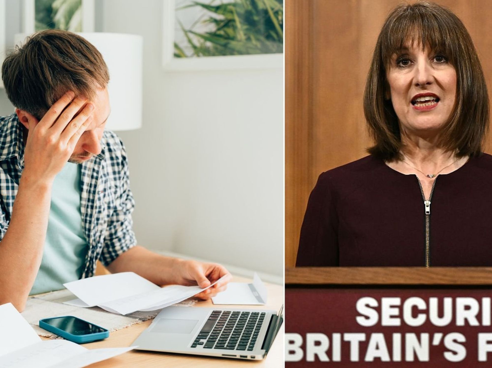 Man at laptop rachel reeves