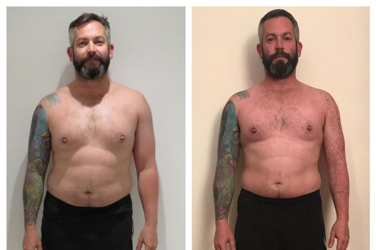 Man before after weight loss