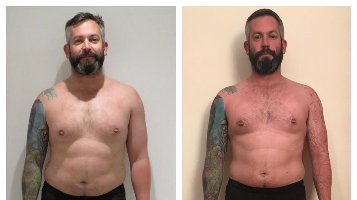 Man before after weight loss