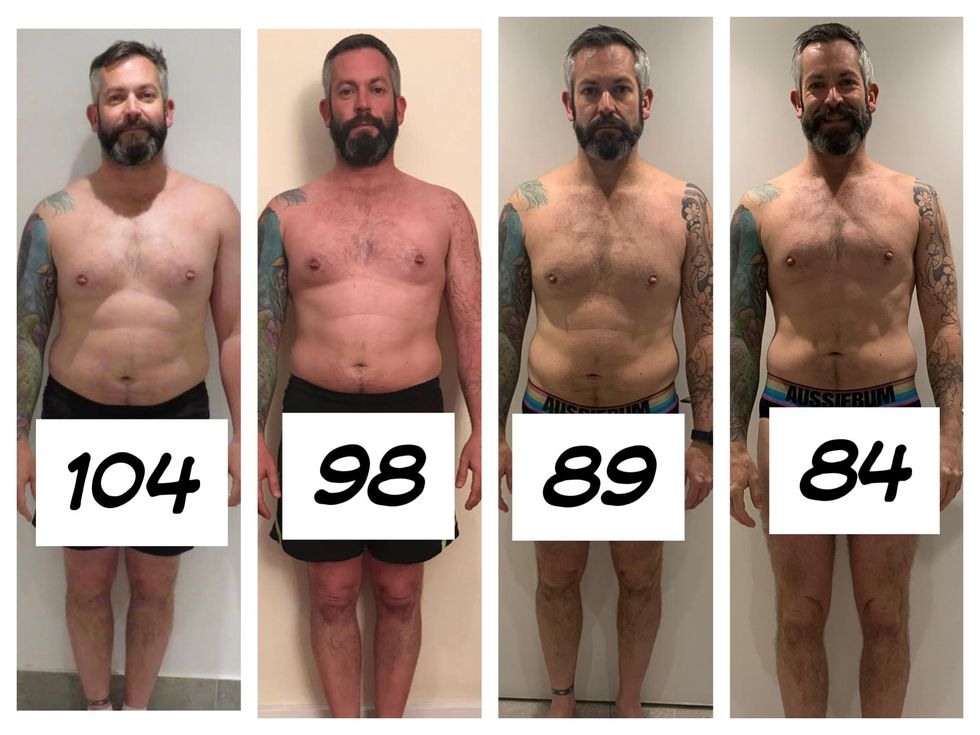 Man before after weight loss