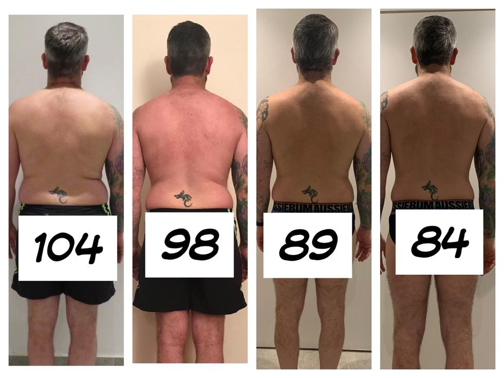 Man before after weight loss