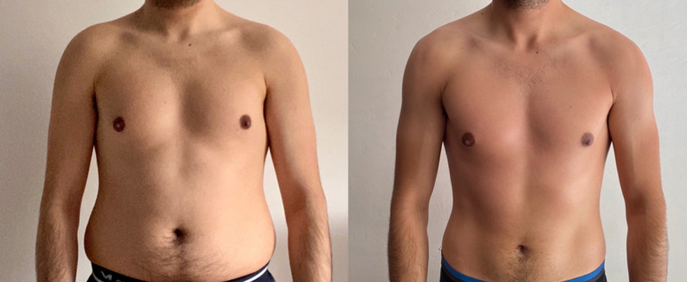 Man before after weight loss