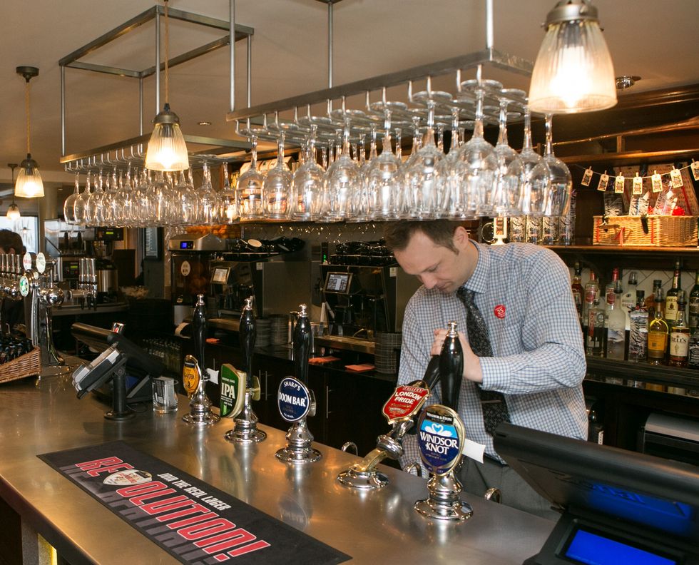 Man behind bar in Wetherspoon