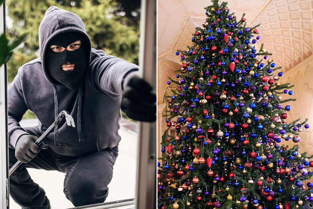 Man break-in Christmas tree