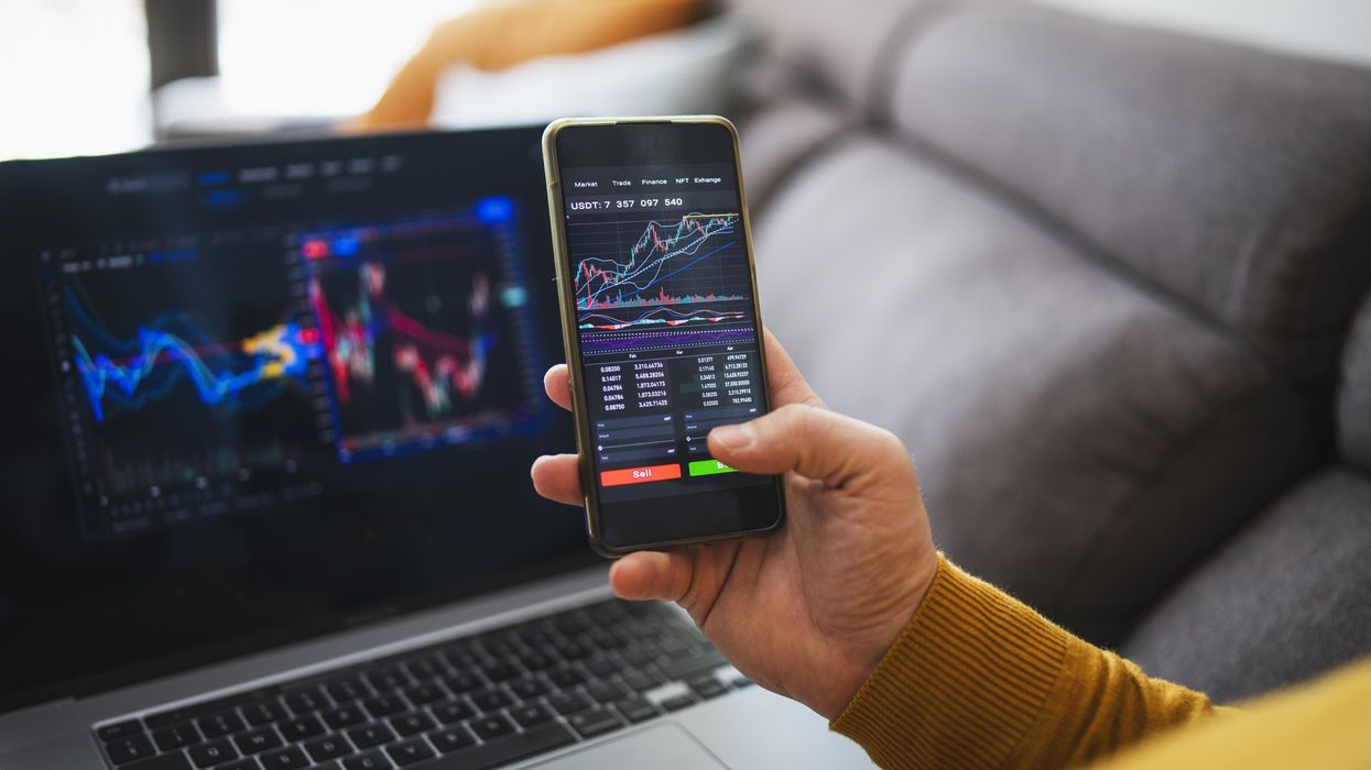 Man buying cryptocurrency