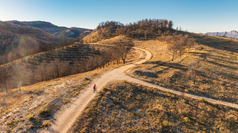 Man cycling in Spain