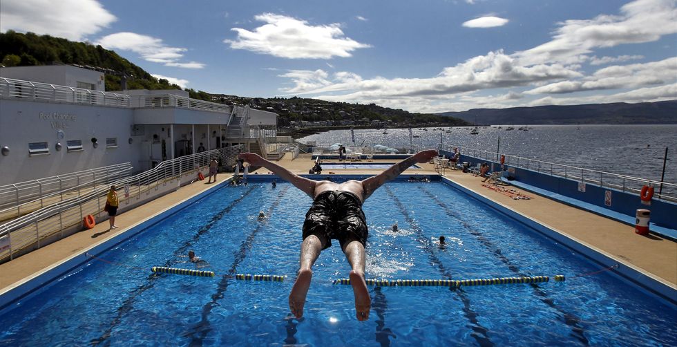 Man diving into pool